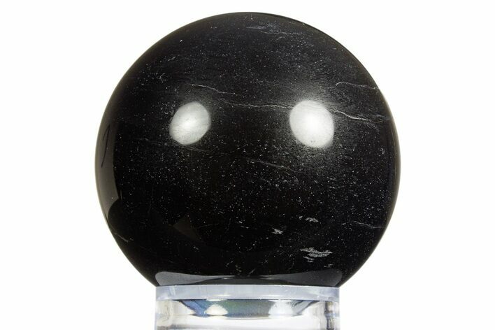 Polished Black Petrified Palm Wood Sphere - Indonesia #311751